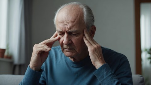 stressed out and exhausted man on his phone at desk